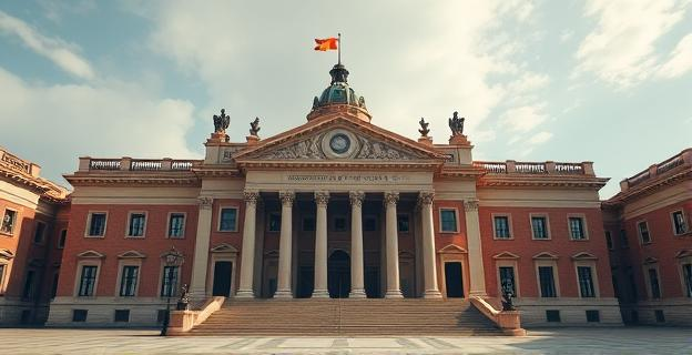 Edificio del Senado español con una atmósfera de tensión política