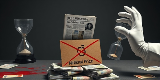 
  Imagen surrealista y crítica:
  Una mesa de negociación en un despacho gubernamental, con tres periódicos (El País, La Vanguardia y eldiario.es) flotando como trofeos sobre un montón de billetes de euro. Al fondo, un reloj de arena que se vacía rápidamente, simbolizando la transparencia perdida. En primer plano, un cartón con el logo del CIS y la frase 