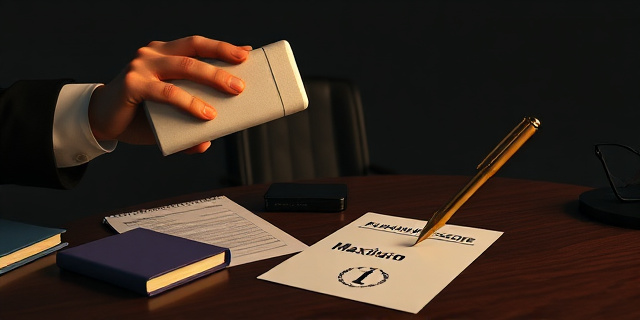 Una ilustración conceptual satírica. Un escritorio burocrático oscuro donde una mano invisible usa una goma de borrar gigante para eliminar números de un formulario oficial, mientras que una pluma dorada escribe una puntuación máxima en un papel con el sello de la Unión Europea. Estilo editorial de revista, colores contrastados, atmósfera de secretismo.